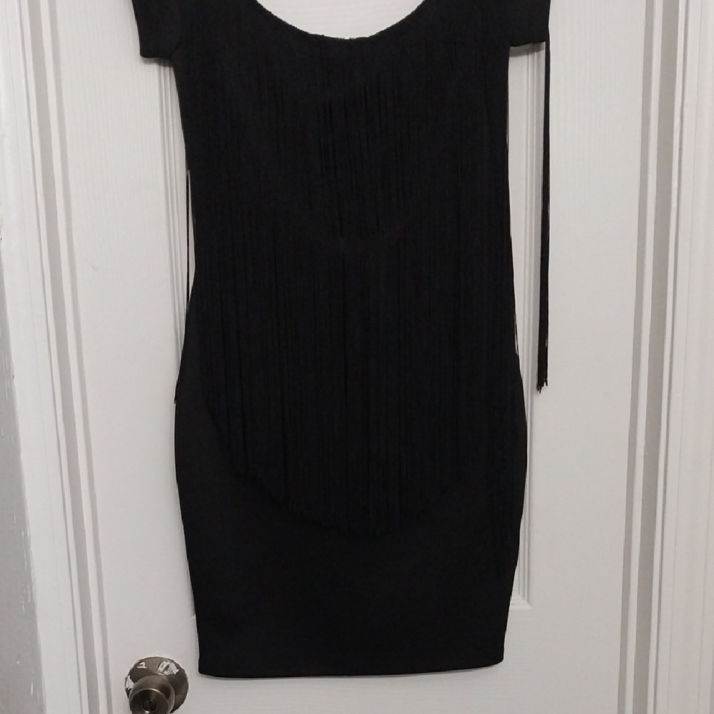 Elegant Black Fringe Dress